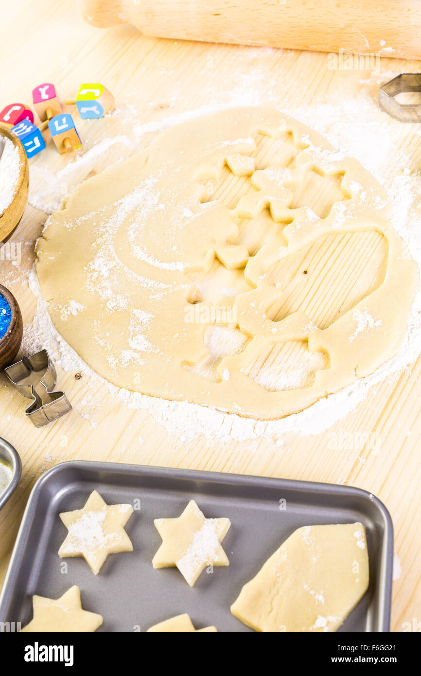 Zucker backen für Chanukka. Stockfoto