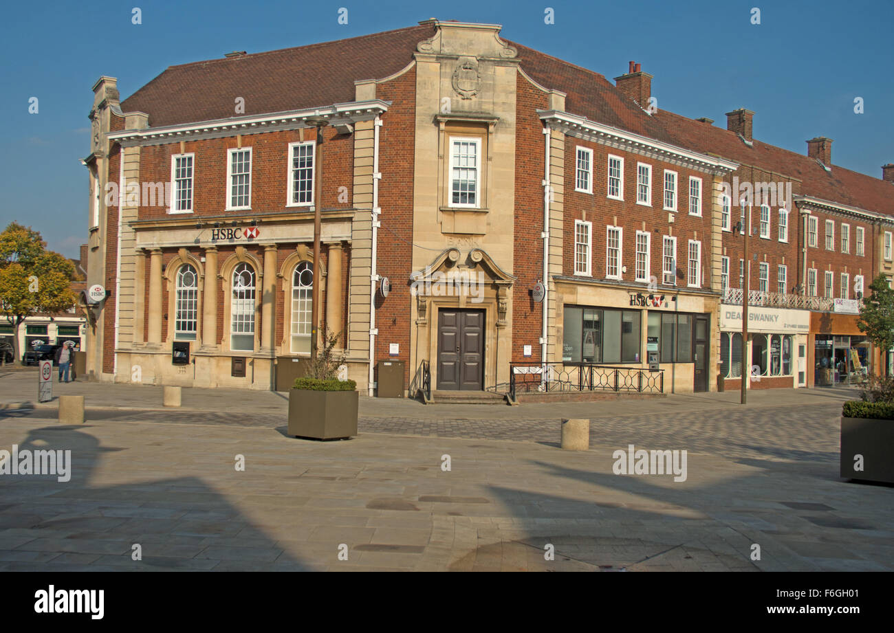 Letchworth Garden City HSBC Bank Hertfordshire England Stockfoto