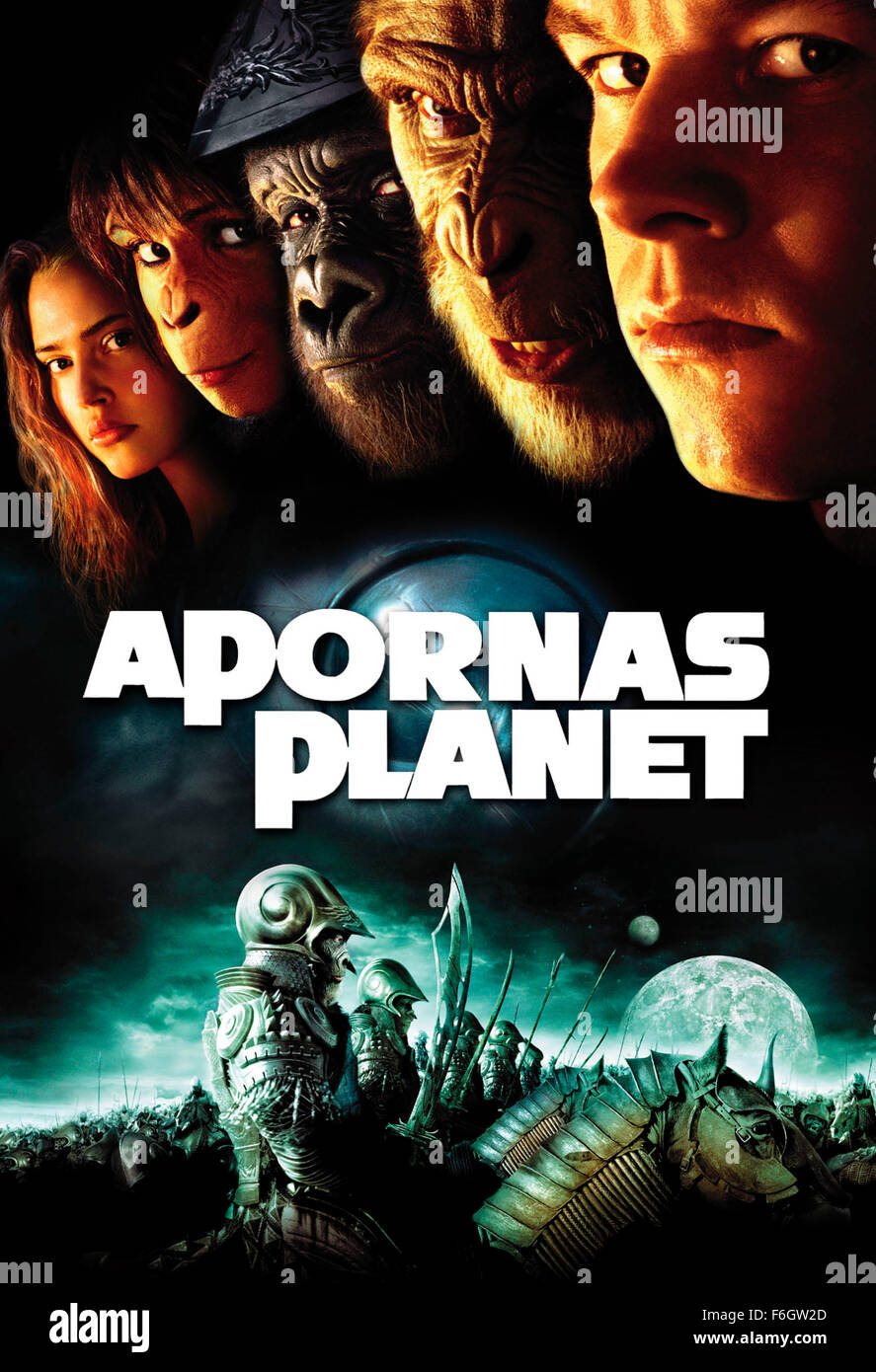 26. Juli 2001; Los Angeles, Kalifornien, USA; Plakatkunst für Sci-Fi-Action-Film "Planet der Affen" unter der Regie von Tim Burton. Stockfoto