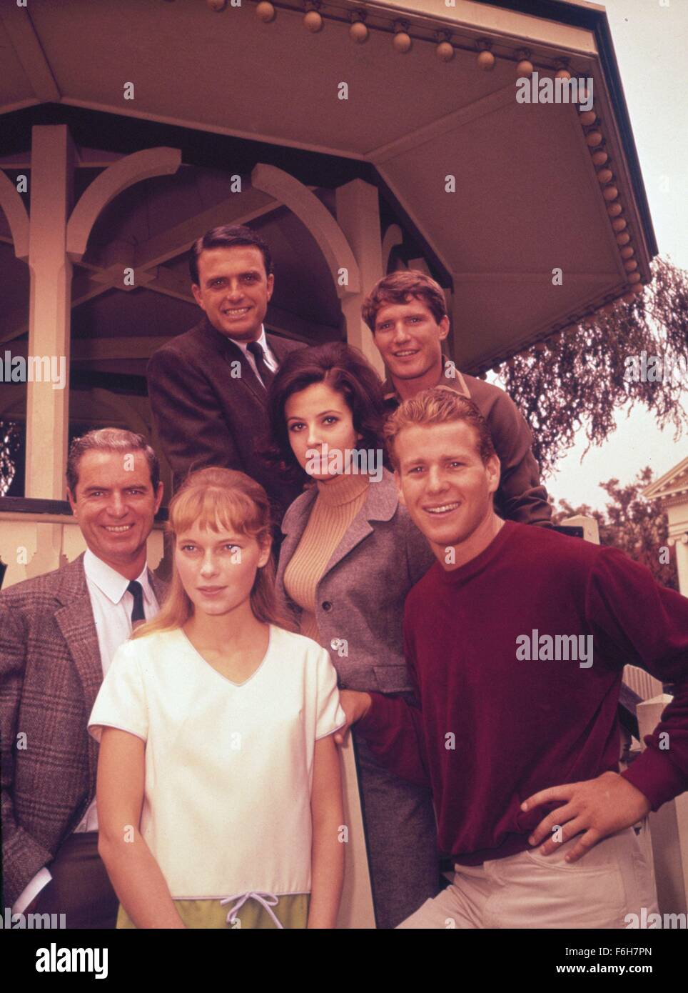 1966, Filmtitel: PEYTON PLACE, im Bild: CHRISTOPHER CONNELLY, ENSEMBLE, MIA FARROW, ED NELSON, TIM O'CONNOR, RYAN O'NEAL. (Bild Kredit: SNAP) Stockfoto