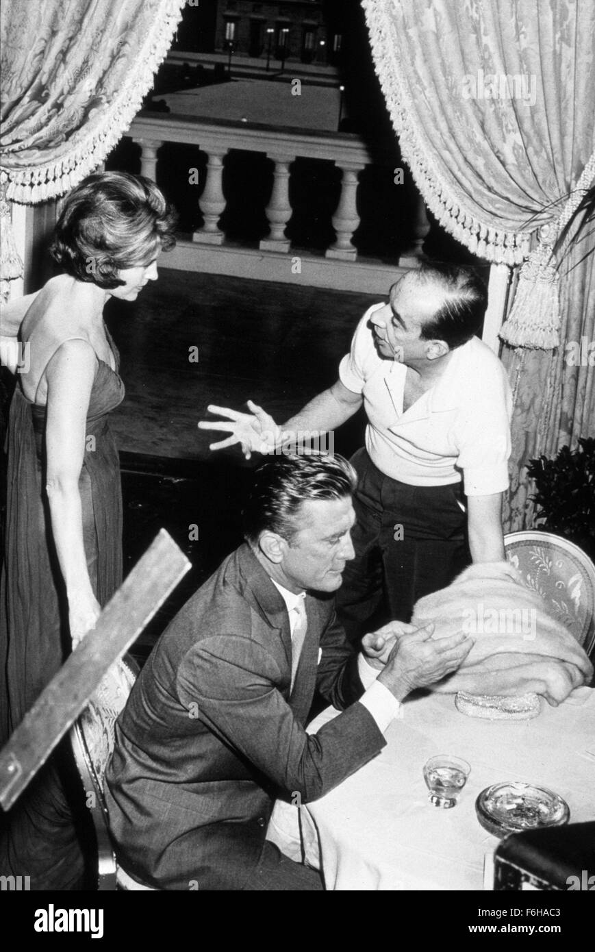 1962, Filmtitel: zwei Wochen IN einer anderen Stadt, Regie: VINCENTE MINNELLI, Studio: MGM, im Bild: hinter den Kulissen, CYD CHARISSE, KIRK DOUGLAS, VINCENTE MINNELLI. (Bild Kredit: SNAP) Stockfoto