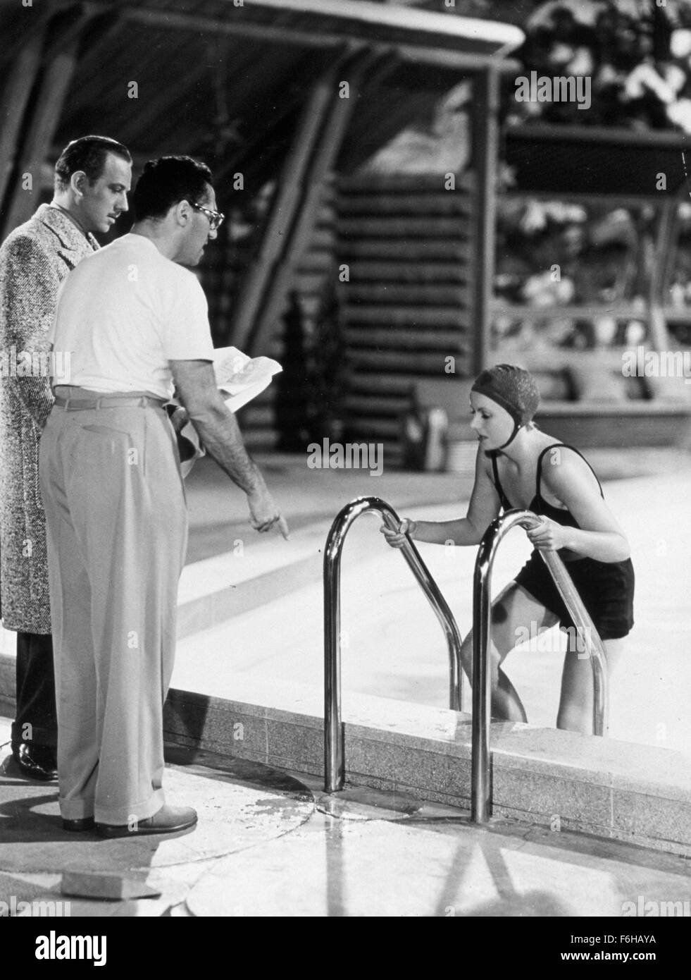 1941, Filmtitel: zwei, Regie: GEORGE CUKOR, Studio: MGM, im Bild: GEORGE CUKOR, MELVYN DOUGLAS, GRETA GARBO, Film eingestellt, Proben. (Bild Kredit: SNAP) Stockfoto