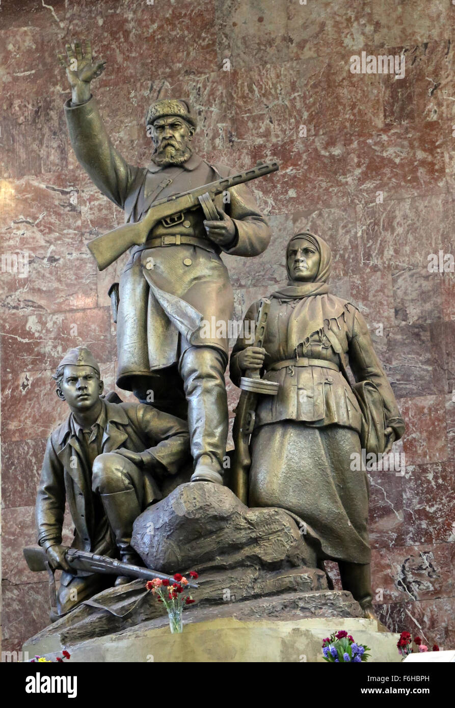 Denkmal für russischen Partisanen im Krieg fotografiert hautnah Stockfoto