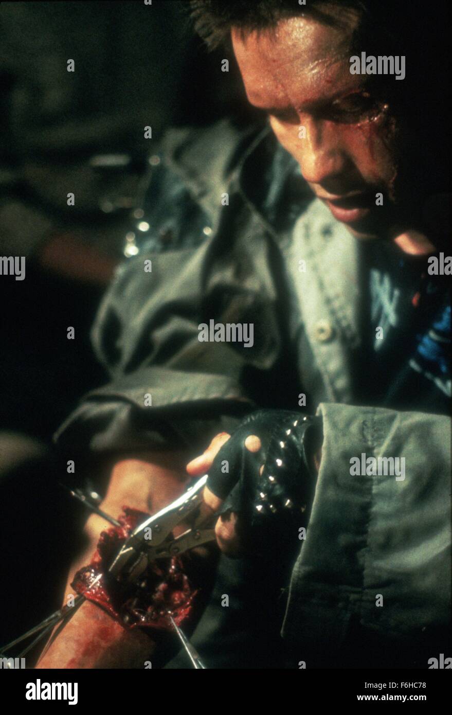 Erscheinungsdatum: 26. Oktober 1984 Film Titel: The Terminator-Regie: James Cameron STUDIO: Hemdale Film PLOT: ein Cyborg aus der Zukunft auf eine tödliche Mission geschickt. Er hat Sarah Connor, eine junge Frau zu töten, dessen Leben in kommenden Jahren eine große Bedeutung haben wird. Sarah hat nur einen Beschützer - Kyle Reese - auch aus der Zukunft geschickt. Der Terminator seine außergewöhnliche Intelligenz und Stärke verwendet, um Sarah zu finden, aber gibt es eine Möglichkeit, die scheinbar unzerstörbare Cyborg Bild zu stoppen: ARNOLD SCHWARZENEGGER als Terminator (Credit Bild: C Hemdale Filmunterhaltung/Bilder) Stockfoto