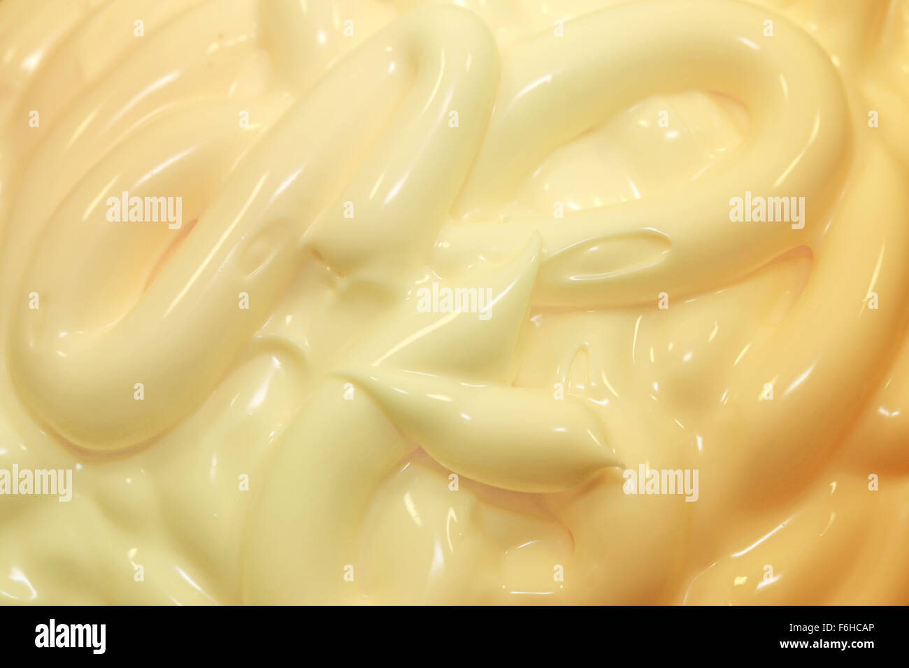 Sauce zum Essen Mayonnaise fotografiert hautnah Stockfoto