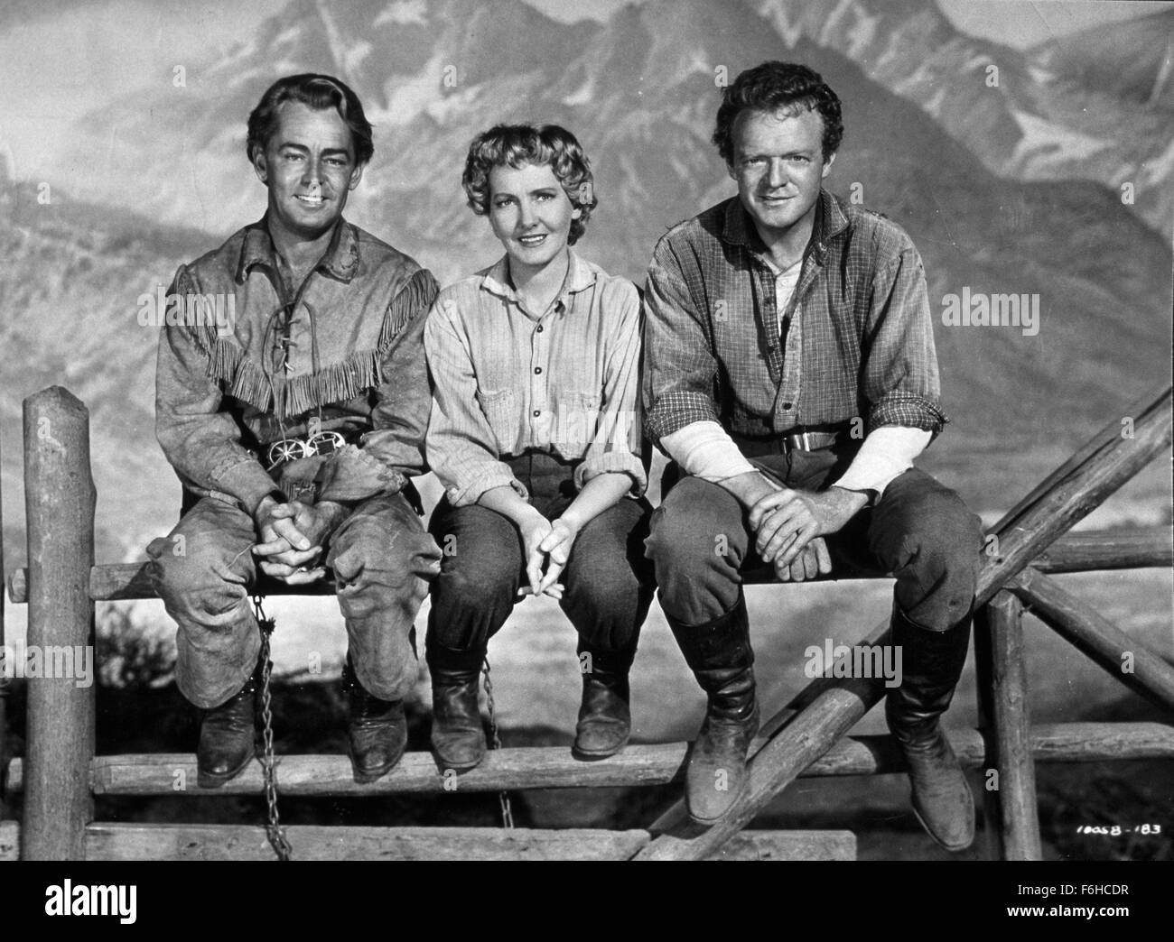 1953, Filmtitel: SHANE, Regie: GEORGE STEVENS, im Bild: JEAN ARTHUR, VAN HEFLIN, ALAN LADD. (Bild Kredit: SNAP) Stockfoto