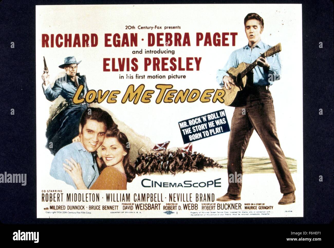 1956, Filmtitel: LOVE ME TENDER, Direktor: ROBERT D WEBB, Studio: FOX, im Bild: ELVIS PRESLEY, ROBERT D WEBB. (Bild Kredit: SNAP) Stockfoto