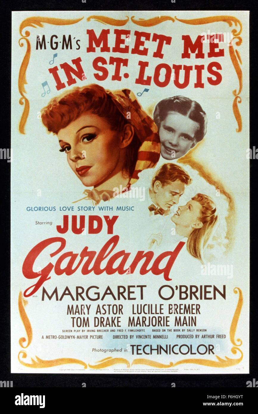 Filmtitel 1944: MEET ME IN ST. LOUIS, Regie: VINCENTE MINNELLI, Studio: MGM, abgebildet: JUDY GARLAND. (Bild Kredit: SNAP) Stockfoto
