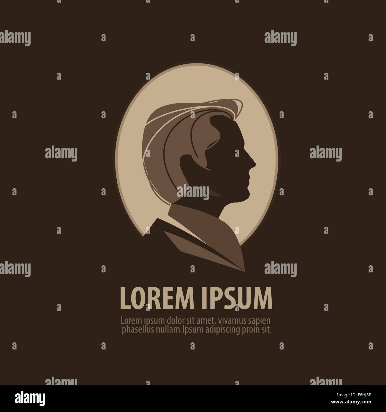 Mann-Vektor-Logo-Design-Vorlage. Friseur oder Beauty-Salon-Symbol Stock Vektor