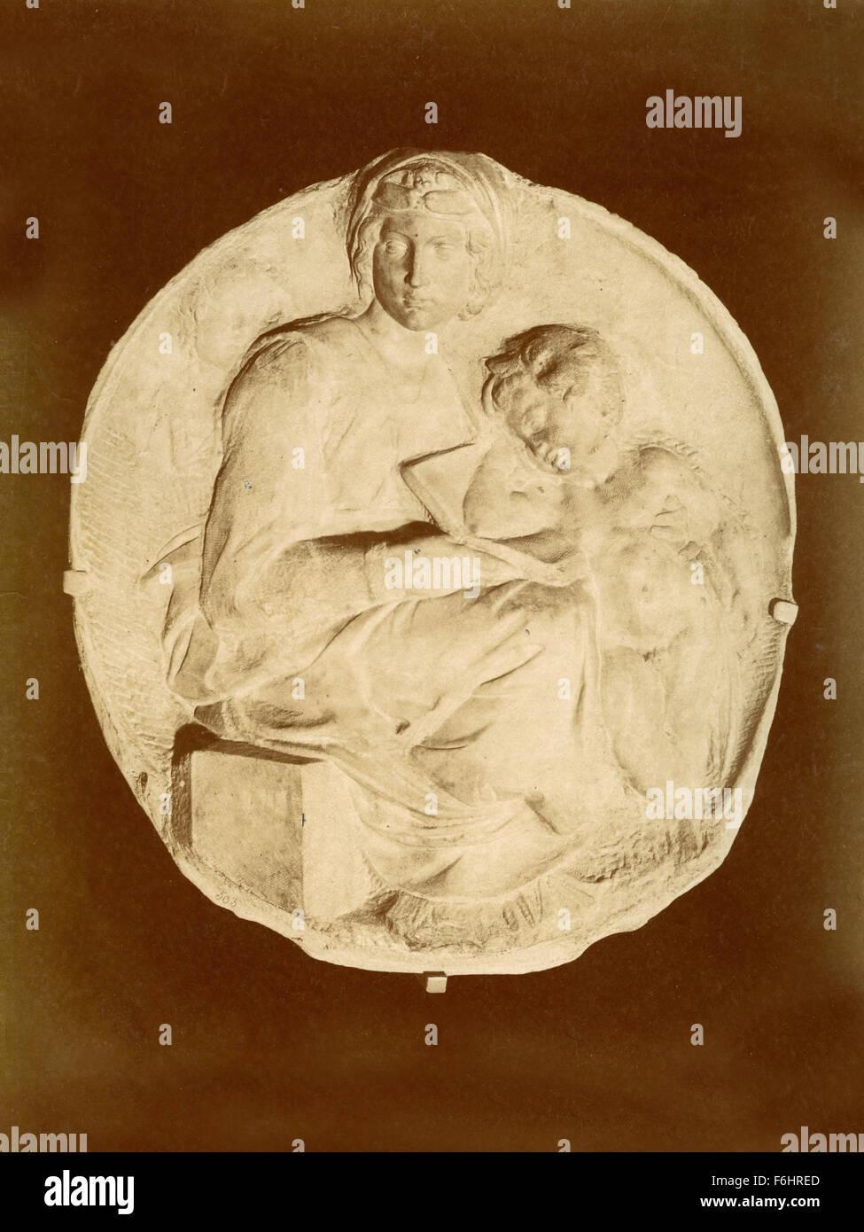 Tondo Pitti, Bas von Michelangelo Stockfoto
