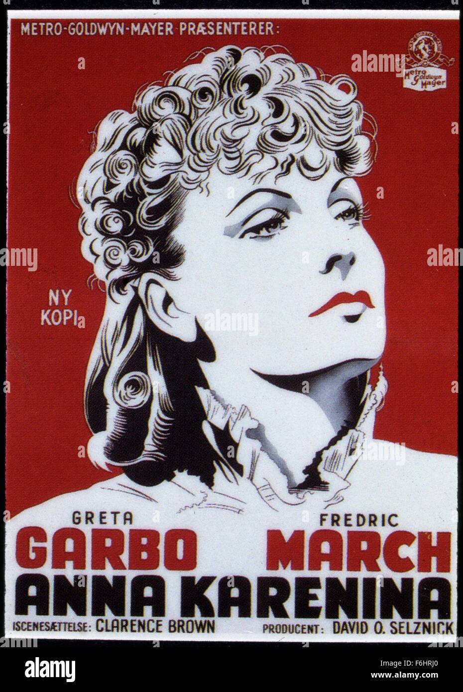 1935, Filmtitel: ANNA KARENINA, Regie: CLARENCE BROWN, Studio: MGM, im Bild: ILLUSTRATION, 1935, GRETA GARBO. (Bild Kredit: SNAP) Stockfoto