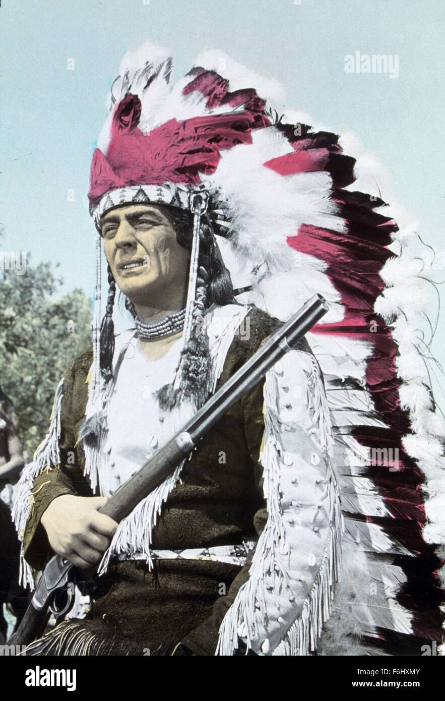 1955, Filmtitel: CHIEF CRAZY HORSE, Regie: GEORGE SHERMAN, Studio: UNIVERSAL, im Bild: VICTOR MATURE. (Bild Kredit: SNAP) Stockfoto