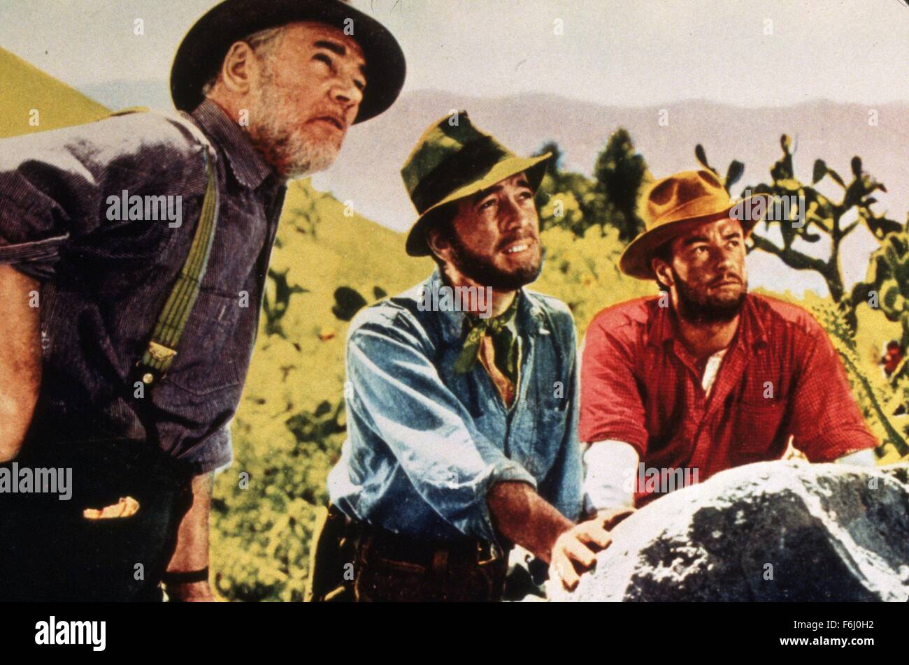 1948, Filmtitel: Schatz der SIERRA MADRE, Regie: JOHN HUSTON, Studio: WARNER, abgebildet: HUMPHREY BOGART, TIM HOLT, JOHN HUSTON. (Bild Kredit: SNAP) Stockfoto