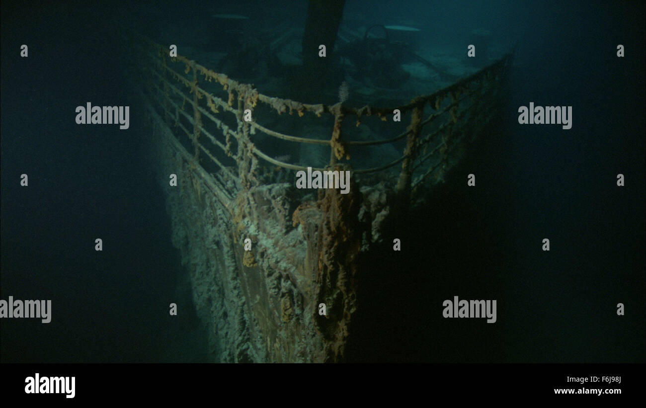 31. März 2003; Hollywood, Kalifornien, USA; Unterwasser Schuss von der Titanic aus der Familie Dokumentation '' Ghosts of the Abyss'' unter der Regie von James Cameron. Stockfoto