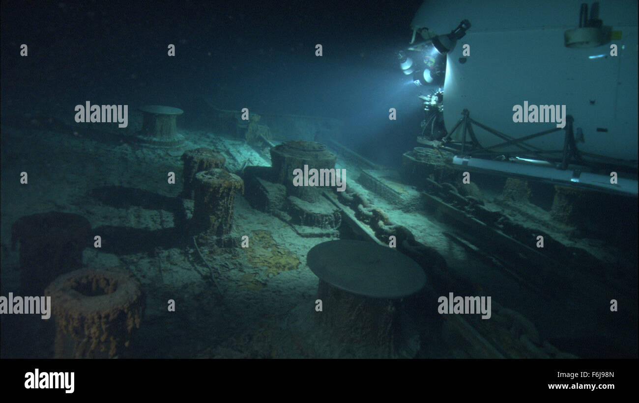 31. März 2003; Hollywood, Kalifornien, USA; Unterwasser Schuss von der Titanic aus der Familie Dokumentation '' Ghosts of the Abyss'' unter der Regie von James Cameron. Stockfoto