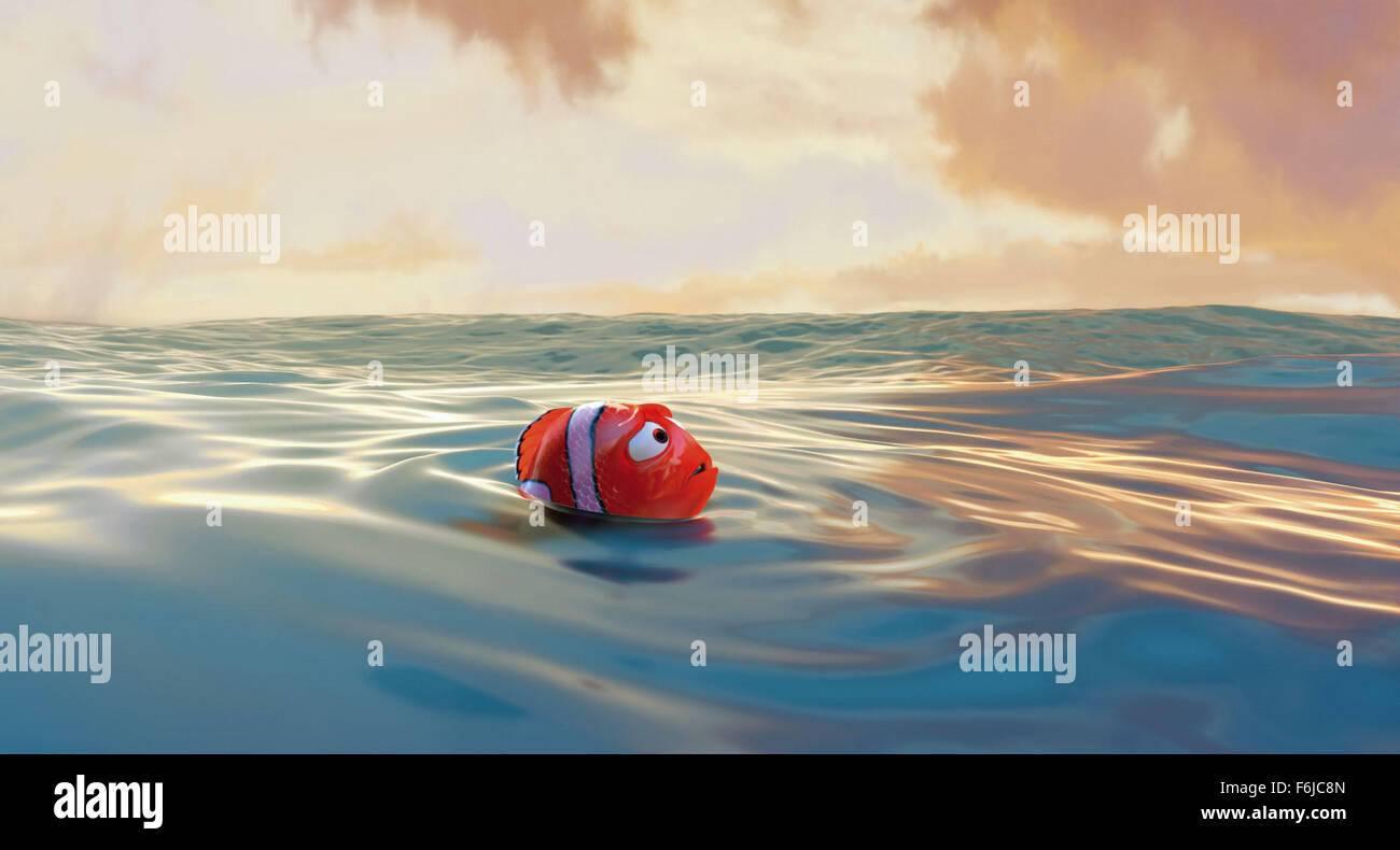 30. Mai 2003; Richmond, Kalifornien, USA; Mit den Stimmen von ALBERT BROOKS als Marlin, ELLEN DeGENERES als Dory, ALEXANDER GOULD als Nemo und WILLEM DAFOE als Gill in "Findet Nemo." Stockfoto