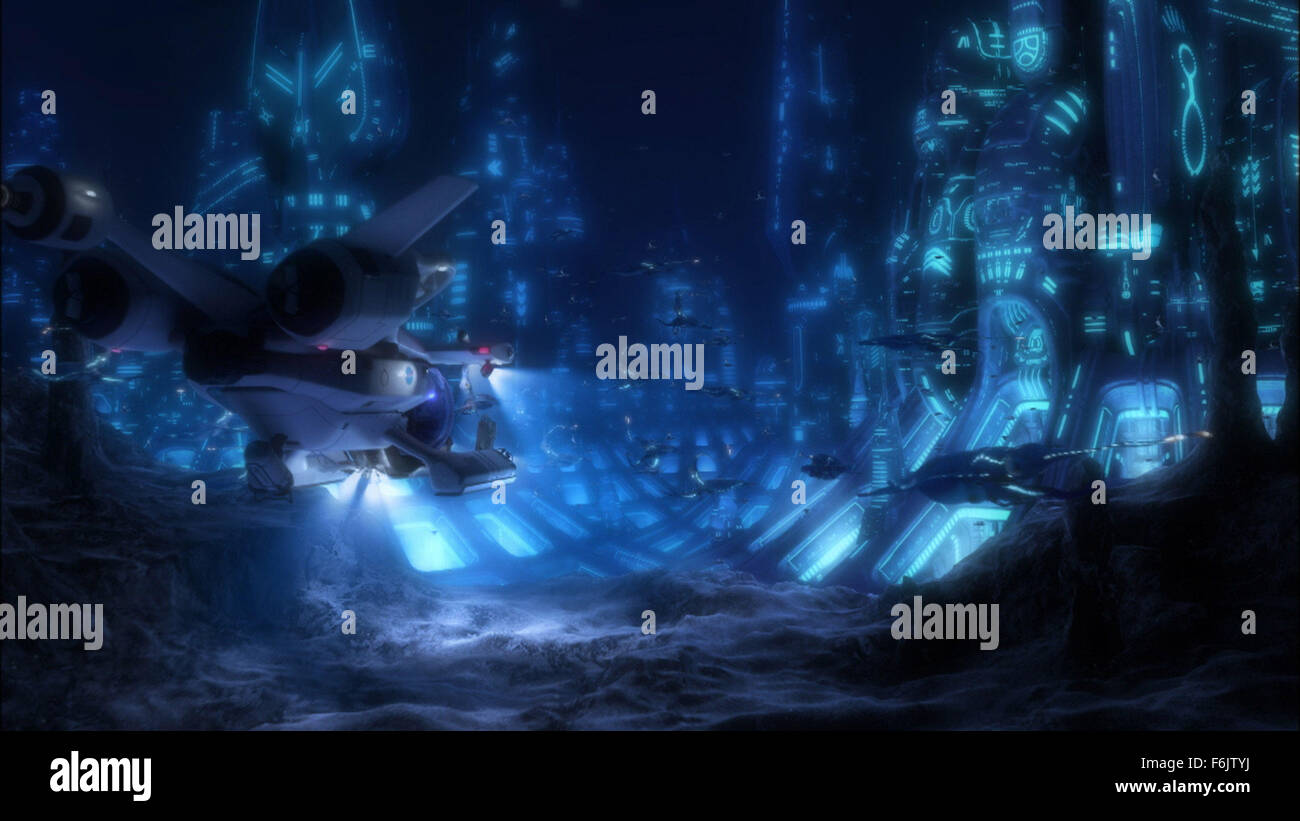 7. Dezember 2004; Los Angeles, Kalifornien, USA; Konzeptionelle Aufnahmen: auf eine imaginäre futuristische Mission, um eine noch unentdeckte Welt, menschliche Forscher kommen in Kontakt mit einer außerirdischen Zivilisation. Unter der Regie von James Cameron und Freigabe für 28. Januar 2005 festgelegt. Stockfoto