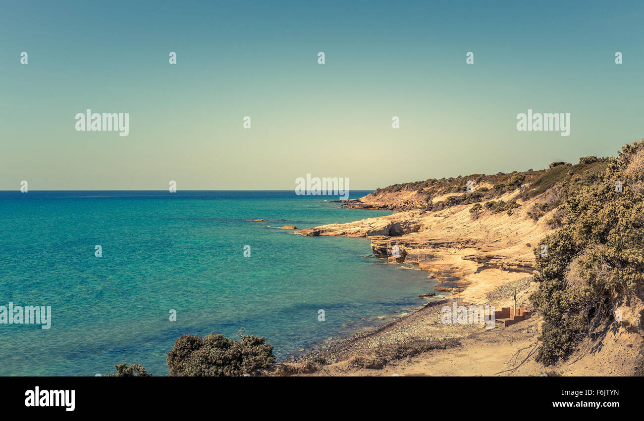 Griechische Küste und Ägäischen Meer auf der Insel Kos Stockfoto