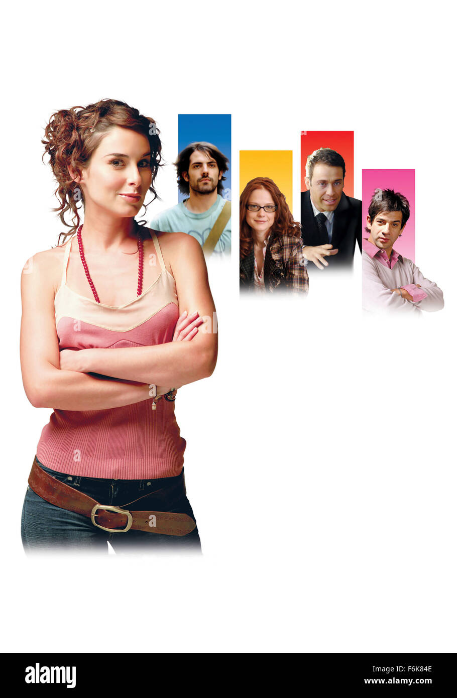 DATUM DER FREIGABE: 2006. FILMTITEL: Müde Frösche küssen. STUDIO: Bazooka Filme. PLOT: Ein Grafiker Pech in der Liebe fängt ihr Freund sie betrügt und beschließt, dass es besser ist, das Feld zu spielen, als niederzulassen. Im Bild: ANA SERRADILLA als Martha, JOSE MARIA DE TAVIRA als Javier, ANNA LAYEVSKA als Andi, JUAN MANUEL BERNAL Roberto und MIGUEL RODARTE als Joaquin. Stockfoto