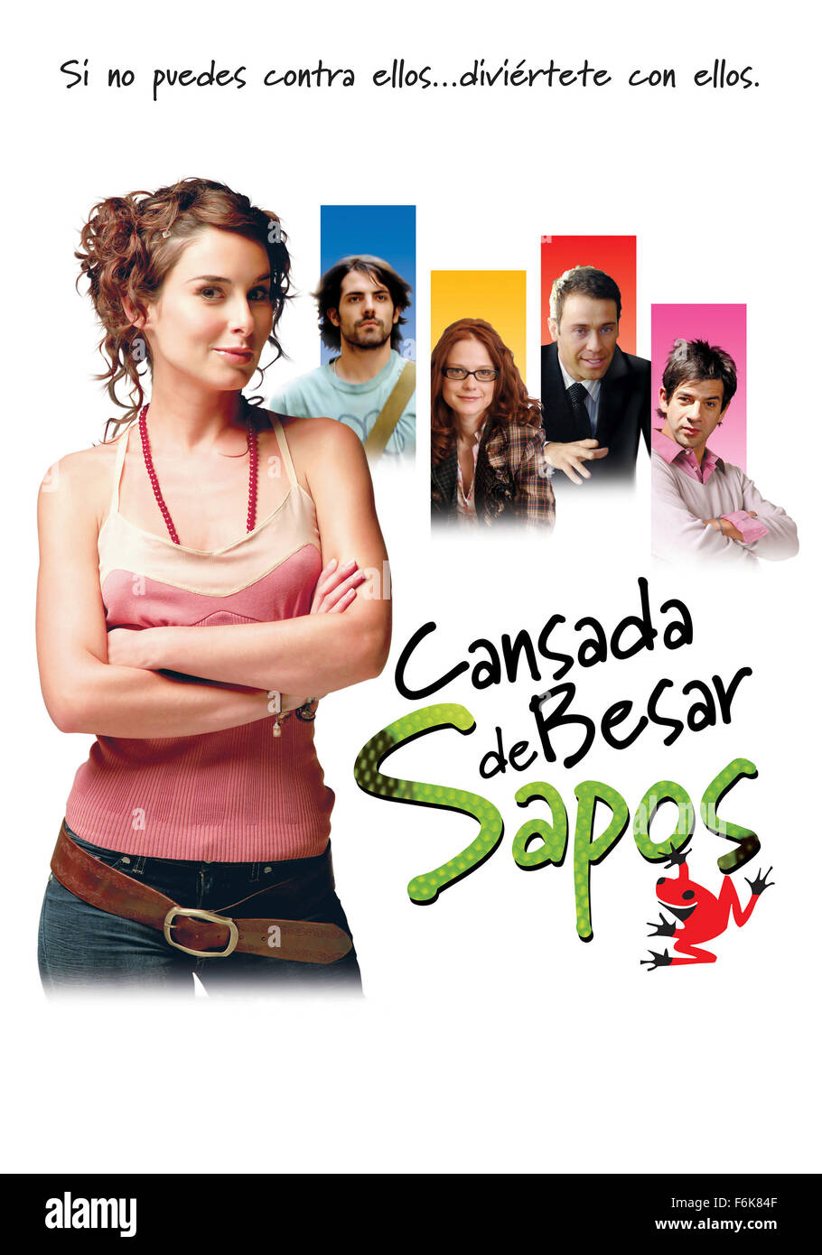 DATUM DER FREIGABE: 2006. FILMTITEL: Müde Frösche küssen. STUDIO: Bazooka Filme. PLOT: Ein Grafiker Pech in der Liebe fängt ihr Freund sie betrügt und beschließt, dass es besser ist, das Feld zu spielen, als niederzulassen. Im Bild: ANA SERRADILLA als Martha, JOSE MARIA DE TAVIRA als Javier, ANNA LAYEVSKA als Andi, JUAN MANUEL BERNAL Roberto und MIGUEL RODARTE als Joaquin. Stockfoto