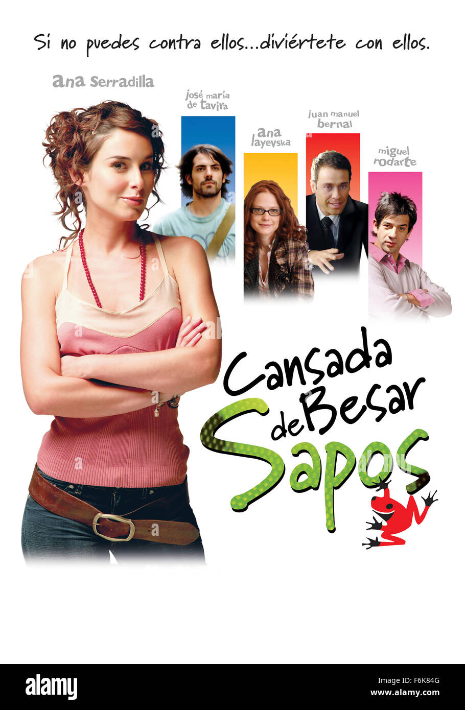 DATUM DER FREIGABE: 2006. FILMTITEL: Müde Frösche küssen. STUDIO: Bazooka Filme. PLOT: Ein Grafiker Pech in der Liebe fängt ihr Freund sie betrügt und beschließt, dass es besser ist, das Feld zu spielen, als niederzulassen. Im Bild: ANA SERRADILLA als Martha, JOSE MARIA DE TAVIRA als Javier, ANNA LAYEVSKA als Andi, JUAN MANUEL BERNAL Roberto und MIGUEL RODARTE als Joaquin. Stockfoto