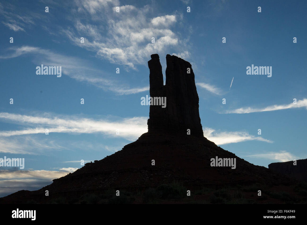 West Mitten Butte bei Sonnenuntergang. Monument Valley, Utah Stockfoto