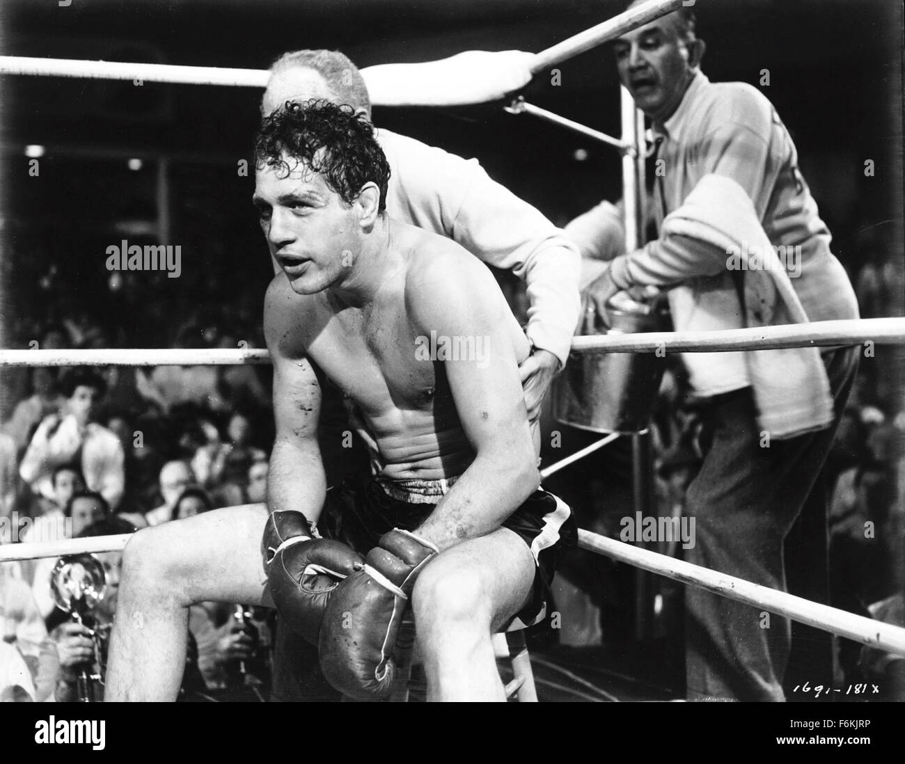 5. Januar 2007; Hollywood, Kalifornien, USA; Erscheinungsdatum: 3. Juli 1956.  Regie: Robert Wise. STUDIO: MGM. PLOT: Rocky Graziano ist Aufbau einer Karriere in Verbrechen, wenn er schließlich erwischt und verhaftet. Im Gefängnis ist er undiszipliniert, immer in Schwierigkeiten. Wenn er sich nach vielen Jahren hat er beschlossen, ein neues Leben beginnen. Allerdings ist er gleich zur Armee eingezogen. Aber sie können ihn nicht behalten und er geht AWOL. Rocky entdeckt Boxen als eine Möglichkeit schnelles Geld zu verdienen, und wird als neues Talent entdeckt. IM BILD: PAUL NEWMAN. Obligatorische Credit: Foto von MGM. (c) Copyright 2007 von MGM Stockfoto