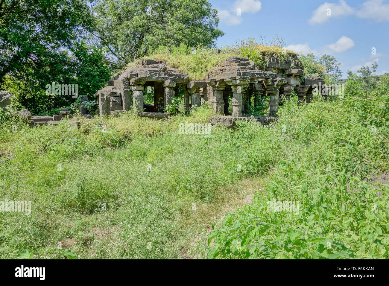 Tempelruinen in Lonar, Indien. Stockfoto