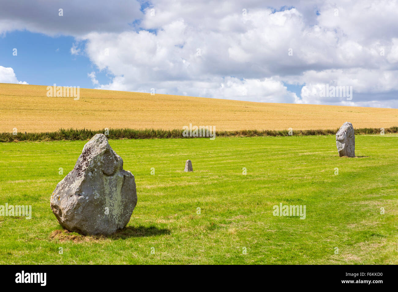 Avebury neolithischen Menhir Kreis, Wiltshire, England, Europa. Stockfoto