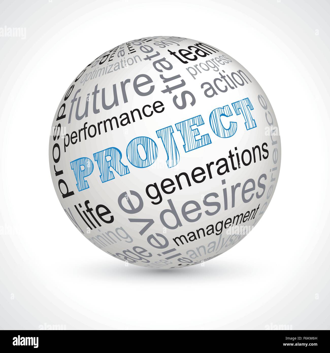 Projekt-Thema-Kugel mit Keywords voll Vektor Stock Vektor