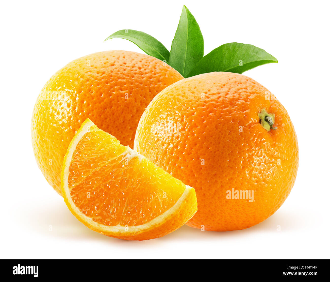 Orangen auf dem weißen Hintergrund isoliert. Stockfoto