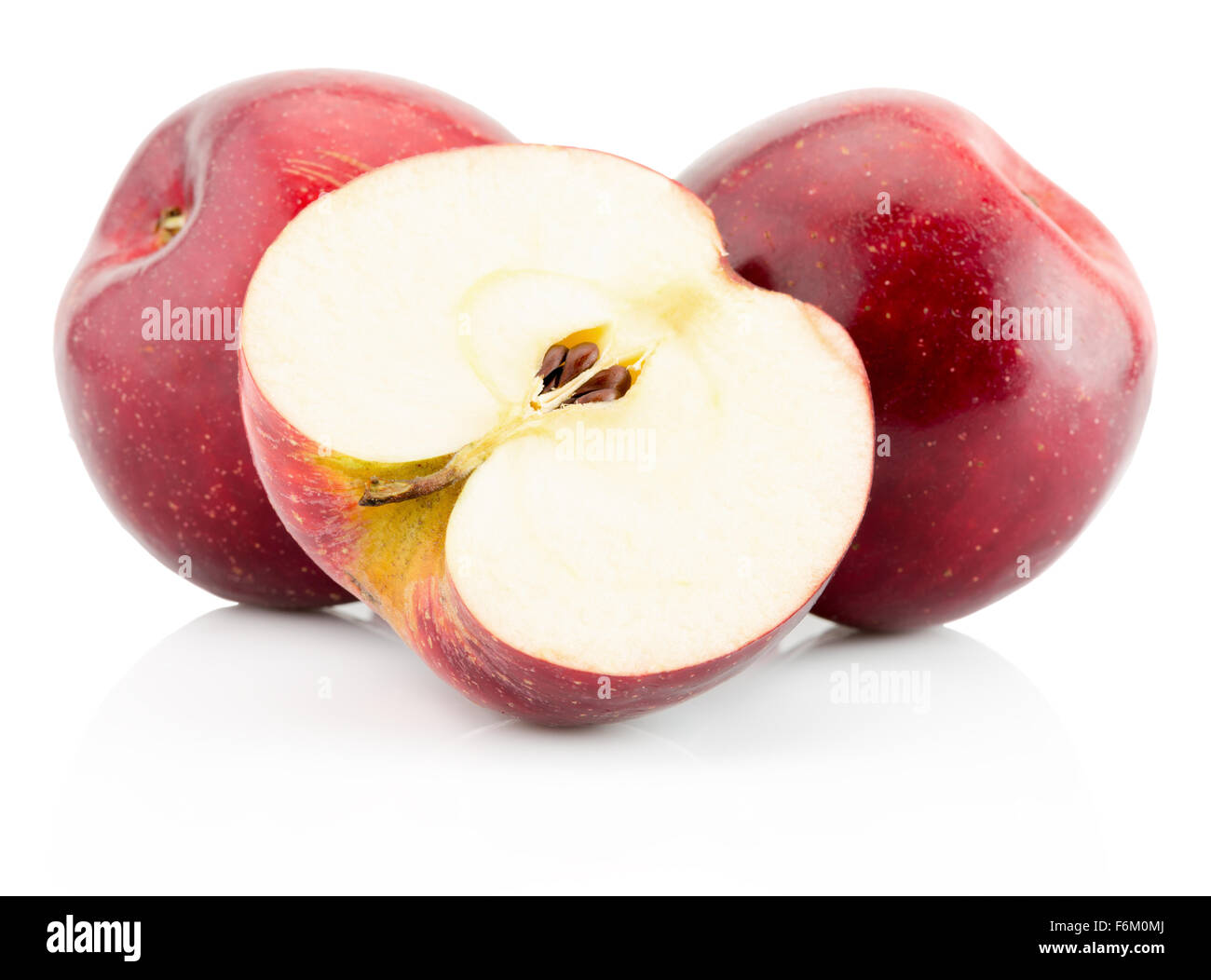rote Äpfel auf dem weißen Hintergrund isoliert. Stockfoto