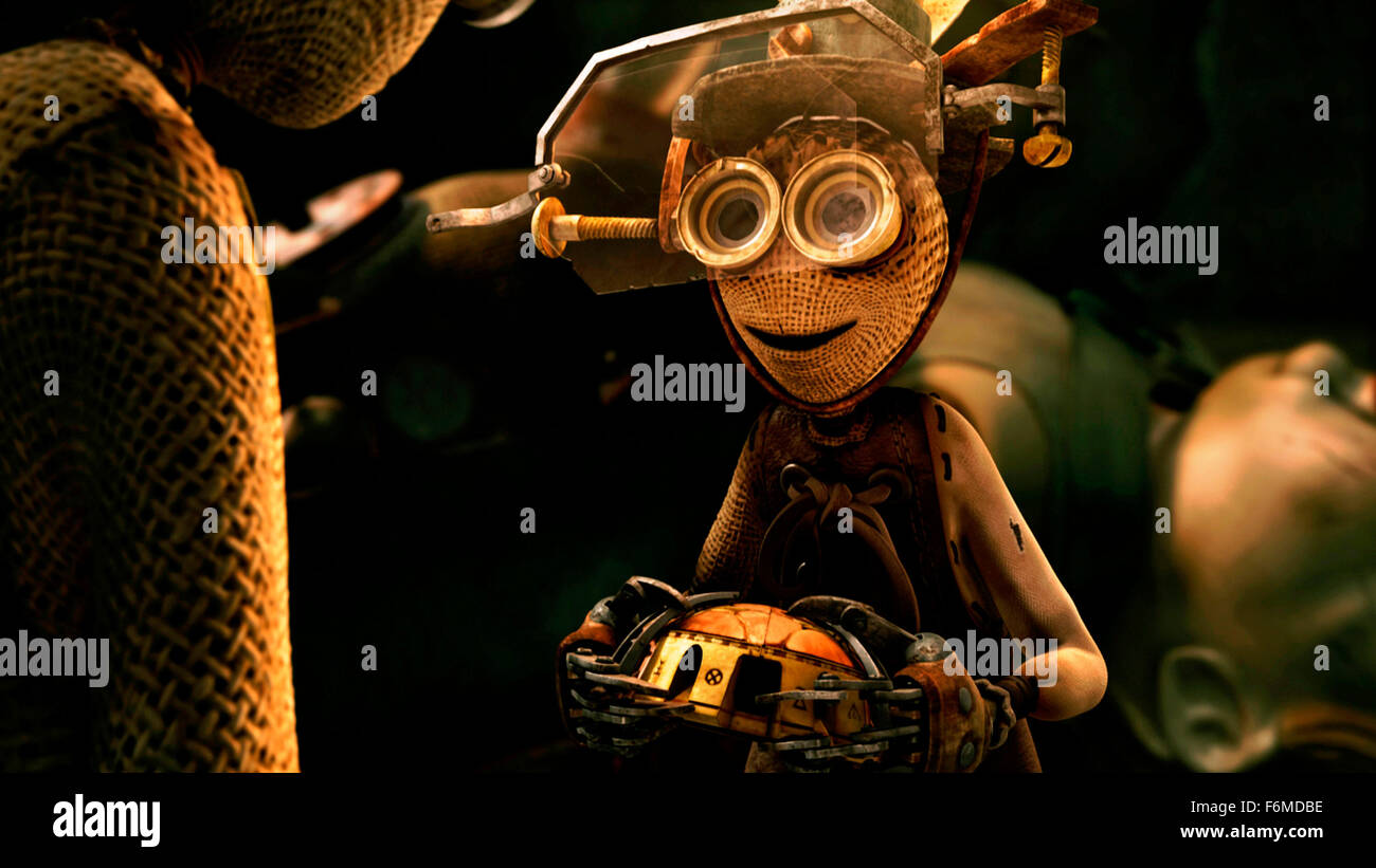 Veröffentlichungsdatum: 9. September 2009. FILMTITEL: 9. STUDIO: Features zu konzentrieren. PLOT: Als 9 zuerst zum Leben erwacht, findet er sich in einer Post-apokalyptischen Welt, wo alle Menschen sind verschwunden, und es ist nur, durch Zufall entdeckt, daß er eine kleine Gemeinschaft von anderen wie ihm Zuflucht von furchterregenden Maschinen, die die Erde zu deren Aussterben zu durchstreifen. Trotz des Seins der Neuling der Gruppe, überzeugt die anderen 9, verstecken sie nicht gut tun wird. Sie müssen die Offensive ergreifen, wenn sie überleben, und sie herausfinden müssen, warum die Maschinen in erster Linie vernichten wollen. Wie kommen sie schnell zu Stockfoto