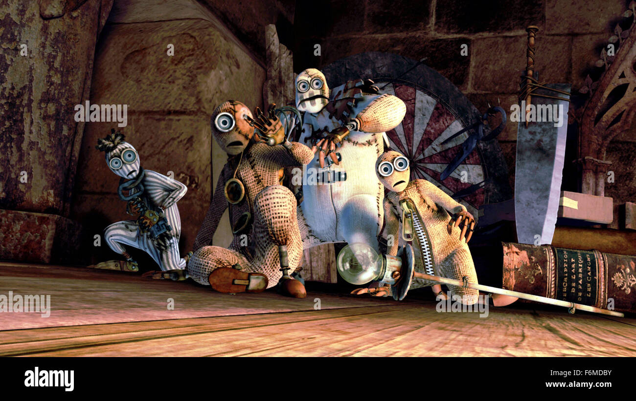 Veröffentlichungsdatum: 9. September 2009. FILMTITEL: 9. STUDIO: Features zu konzentrieren. PLOT: Als 9 zuerst zum Leben erwacht, findet er sich in einer Post-apokalyptischen Welt, wo alle Menschen sind verschwunden, und es ist nur, durch Zufall entdeckt, daß er eine kleine Gemeinschaft von anderen wie ihm Zuflucht von furchterregenden Maschinen, die die Erde zu deren Aussterben zu durchstreifen. Trotz des Seins der Neuling der Gruppe, überzeugt die anderen 9, verstecken sie nicht gut tun wird. Sie müssen die Offensive ergreifen, wenn sie überleben, und sie herausfinden müssen, warum die Maschinen in erster Linie vernichten wollen. Wie kommen sie schnell zu Stockfoto