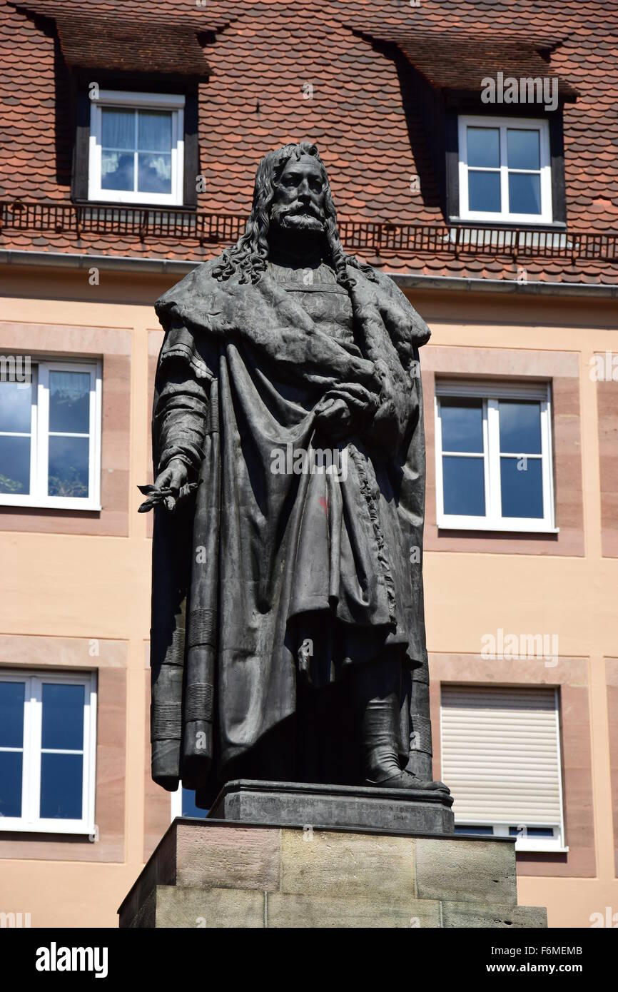 Denkmal für deutsche Renaissance-Künstlers Albrecht Dürer (1471-1528) in Nürnberg (Nürnberg), Deutschland Stockfoto