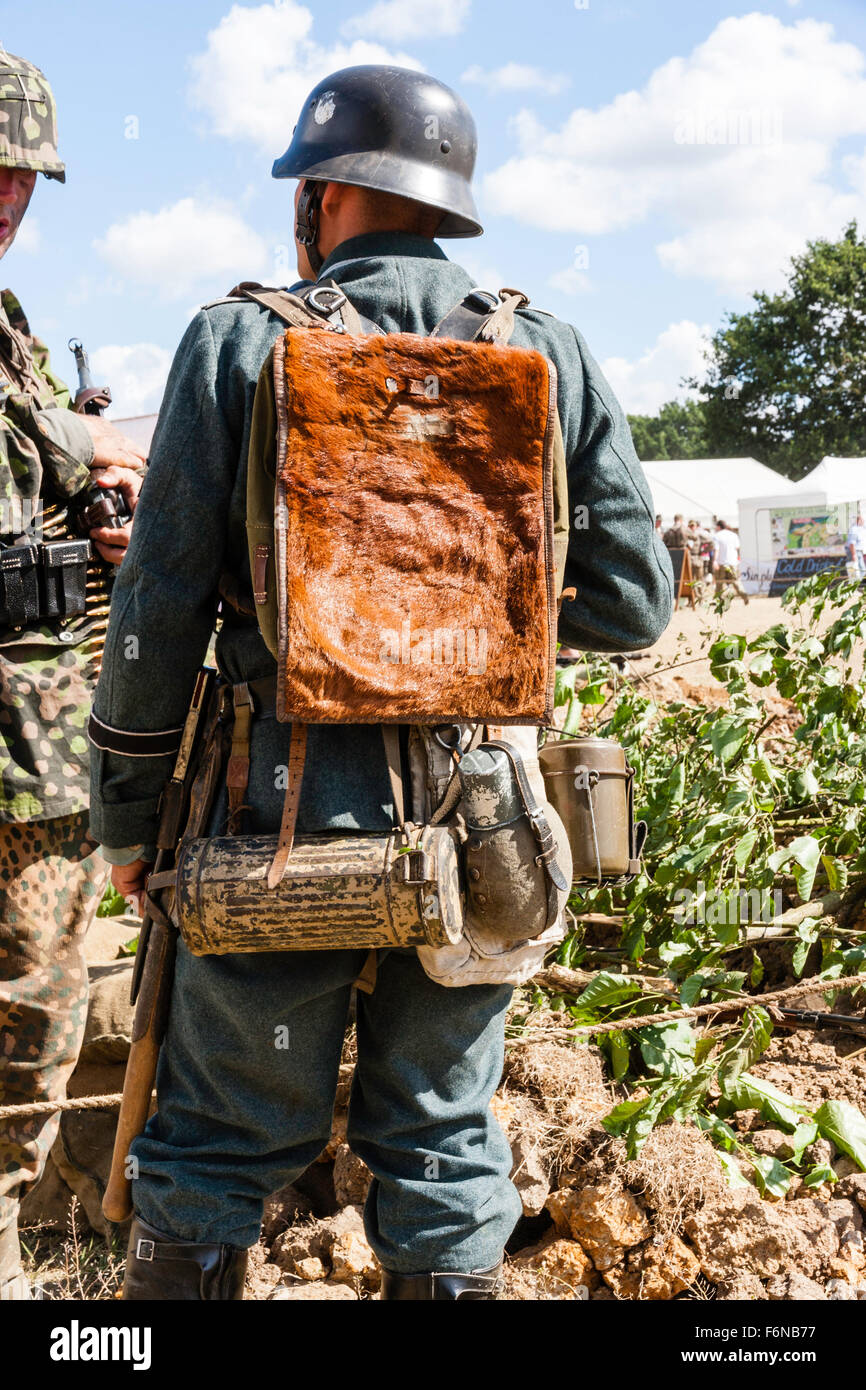 Weltkrieg Zwei Re Enactment Deutscher Soldat Der Wehrmacht