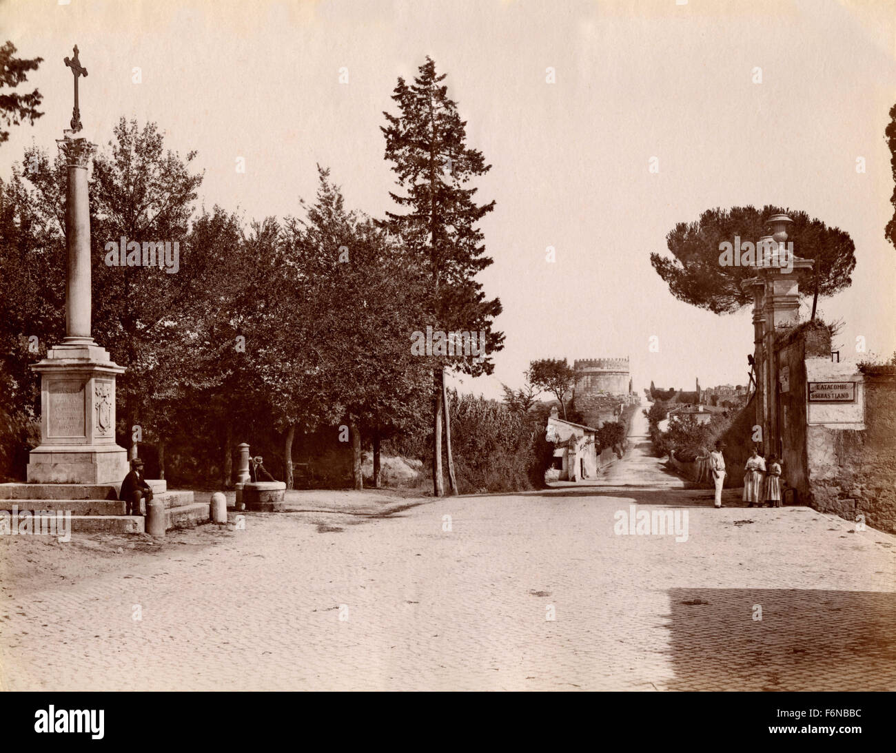 Die Via Appia-Blick von St. Sebastian, Rom, Italien Stockfoto