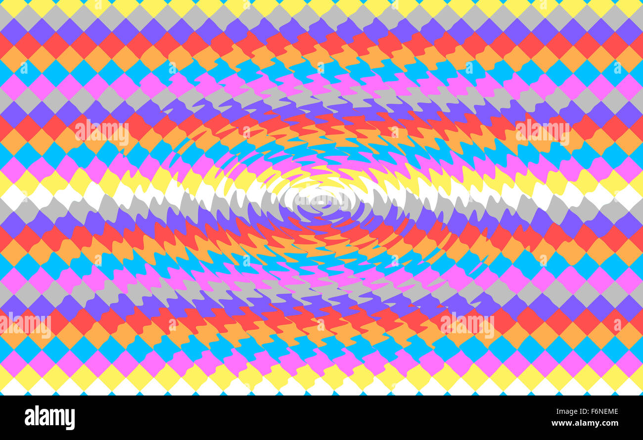 Abstrakte Quadrat farbige Pixel mit Welleneffekt Hintergrund Stockfoto