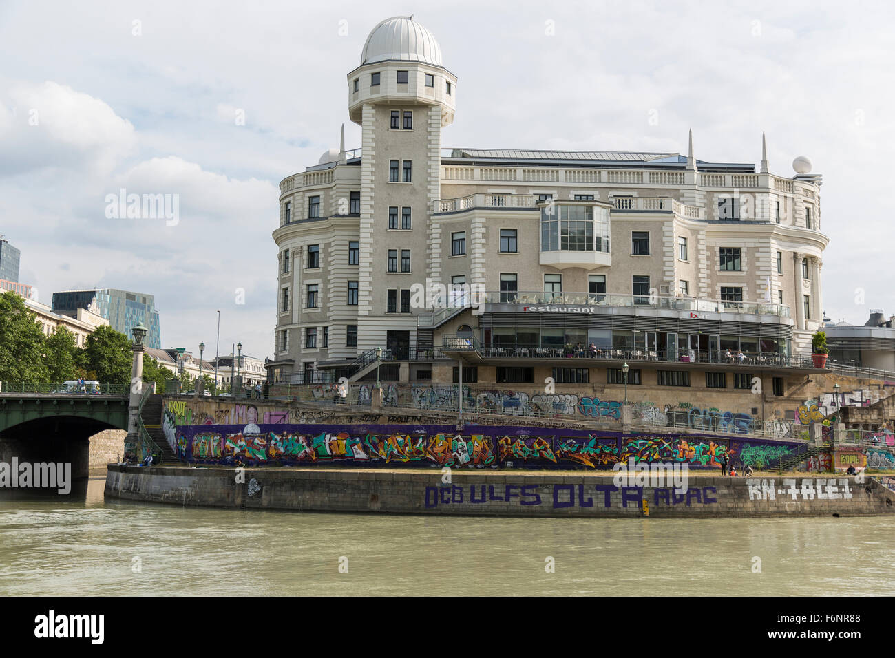 Donaukanal Graffitikunst, Wien. Stockfoto