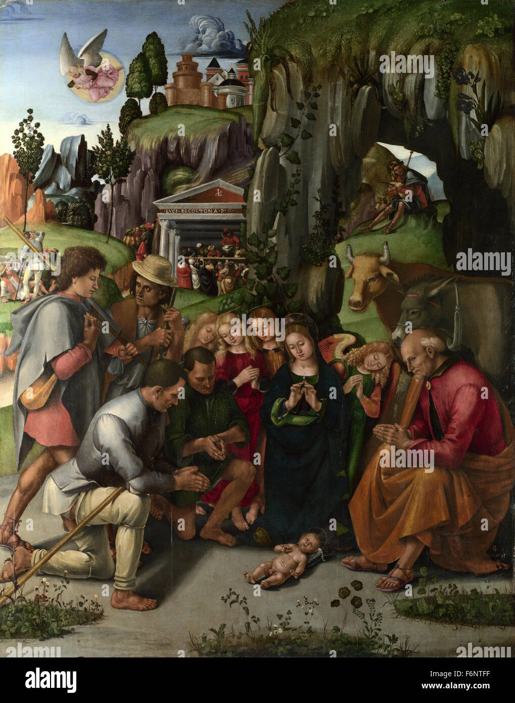 Luca Signorelli - die Anbetung der Hirten Stockfoto