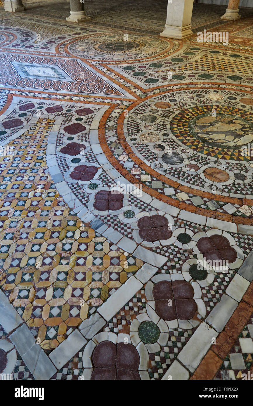 Mosaik-Fußböden im Ca D'Oro gotische Palazzo in Venedig Italien Stockfoto