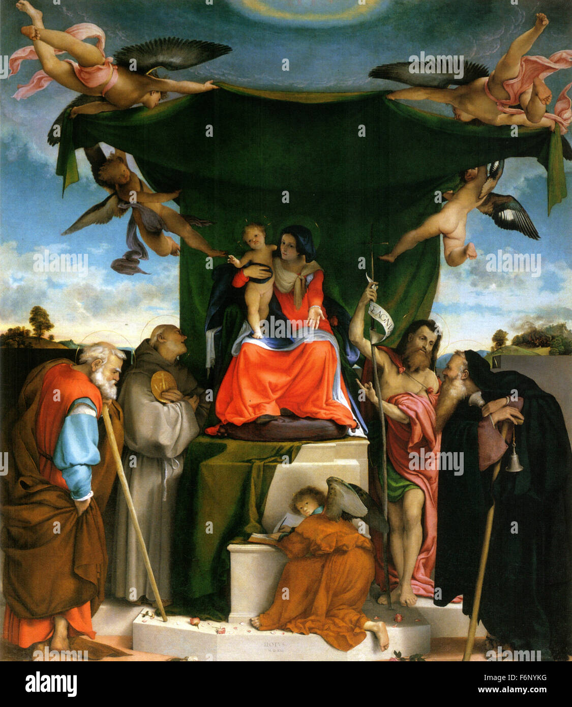 Lorenzo Lotto - San Bernardino Altarbild Stockfoto