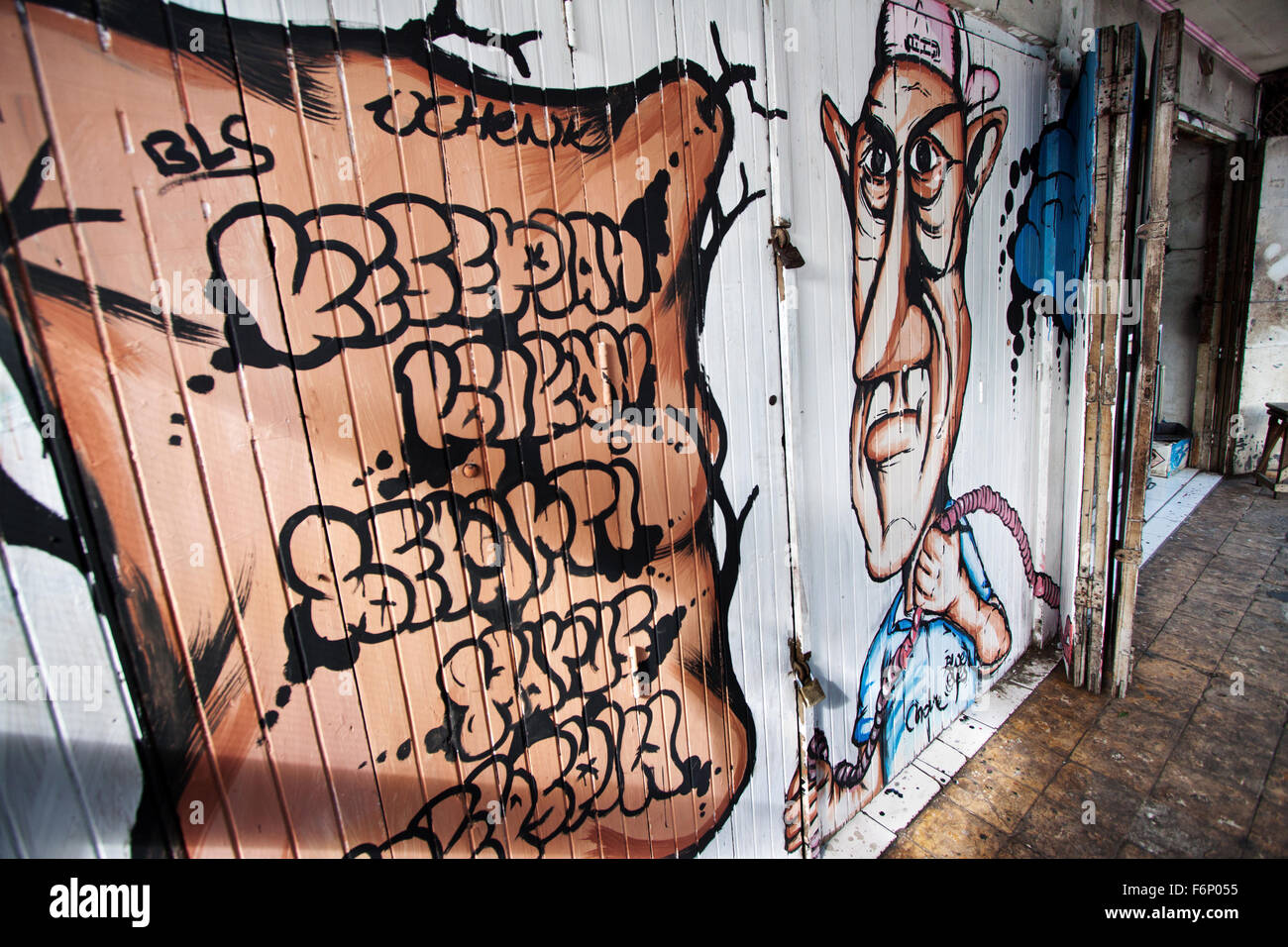 Graffiti auf den Straßen von Java, Indonesien Stockfoto