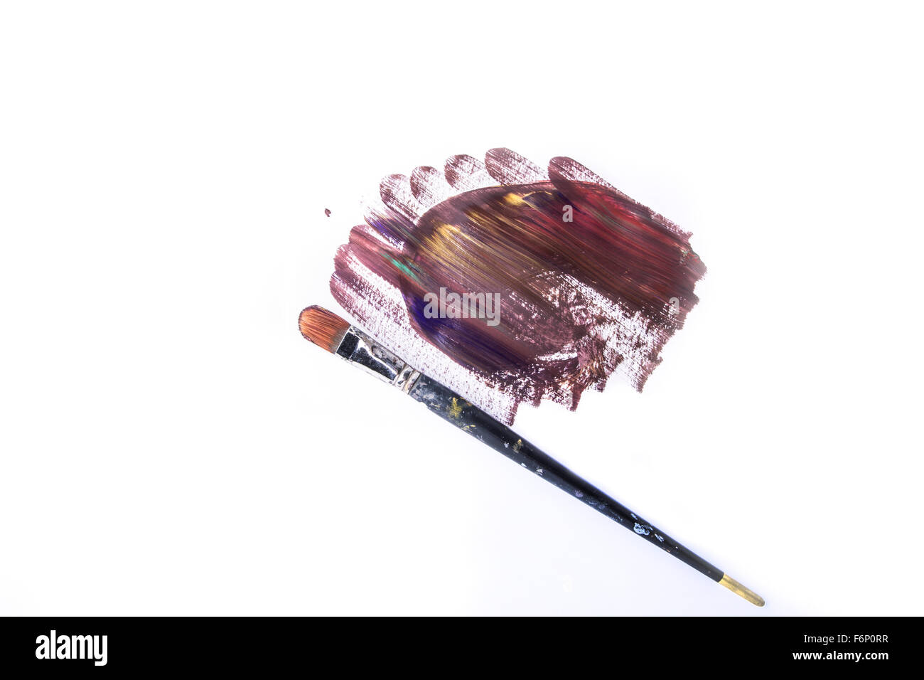 isolierte Pinsel und Farben Stockfoto