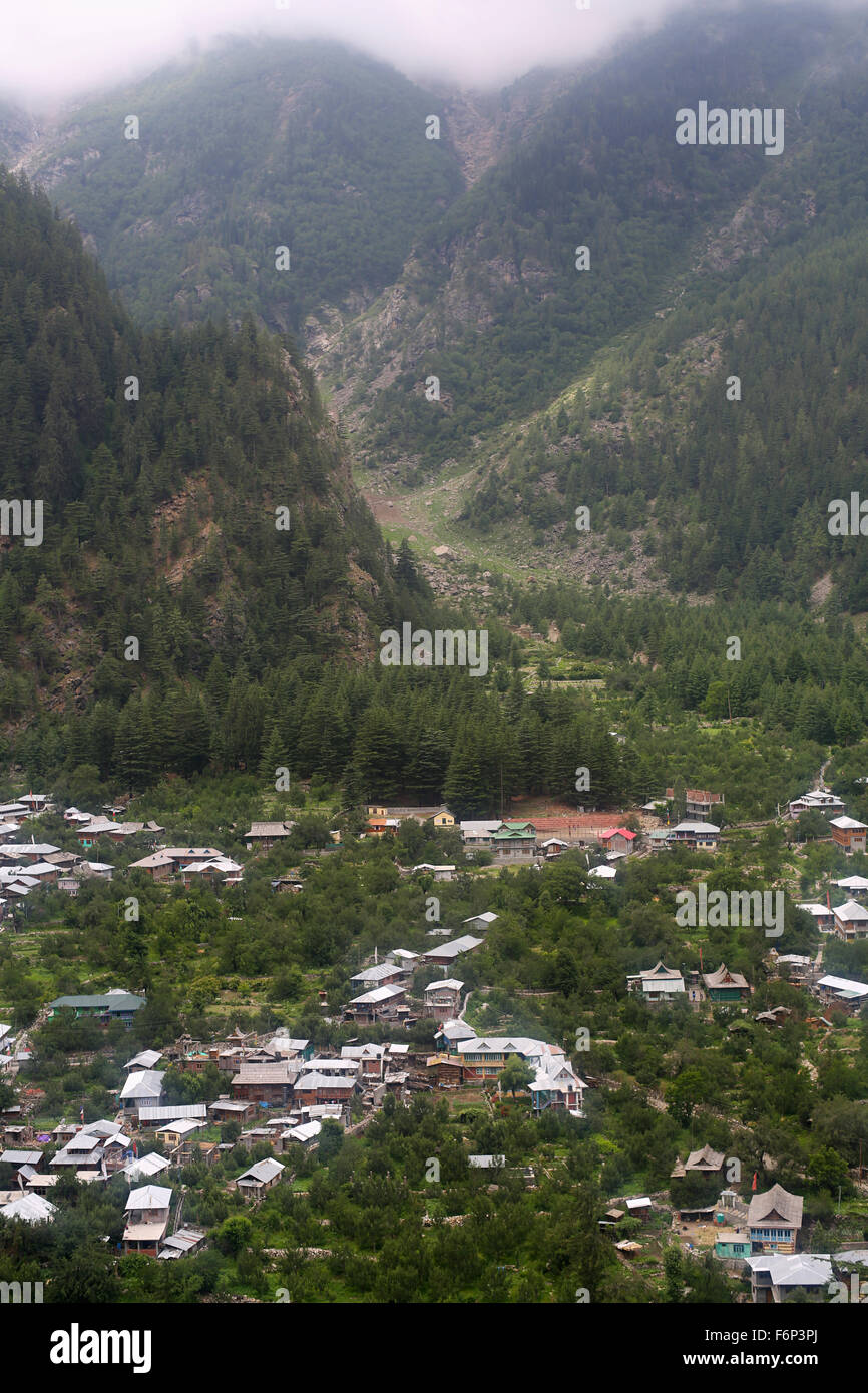 SPITI VALLEY - Kinnaur Dorf Blick Himachal Pradesh, Indien Stockfoto