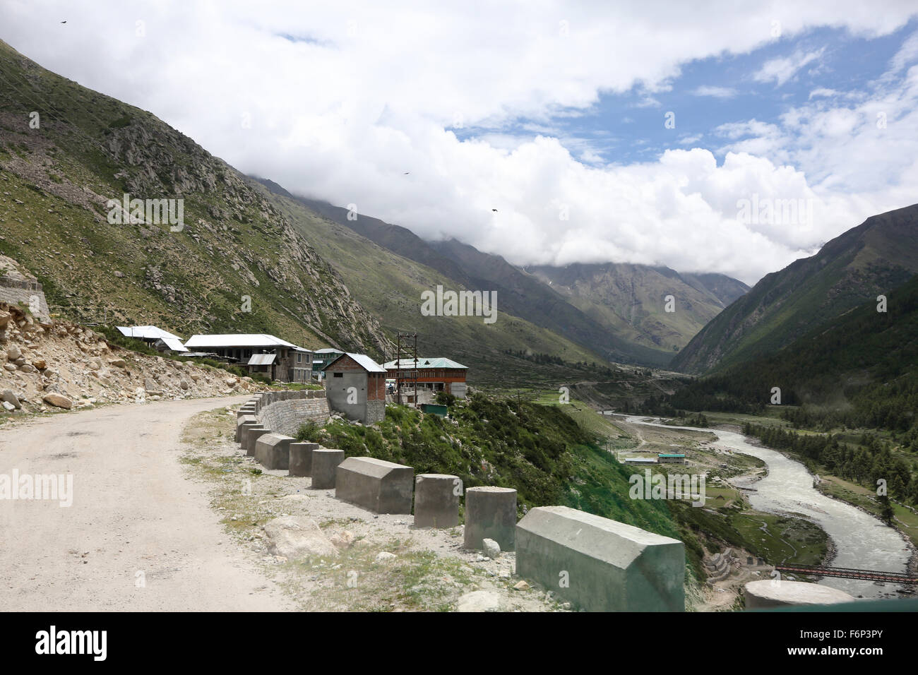 SPITI Tal - Blick auf das Chitkul Dorf, Himachal Pradesh, Indien Stockfoto