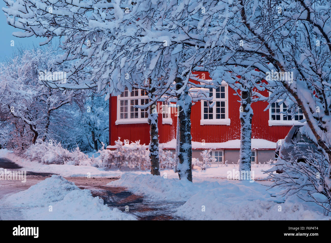 Nachwirkungen der Schneesturm, Reykjavik, Island Stockfoto