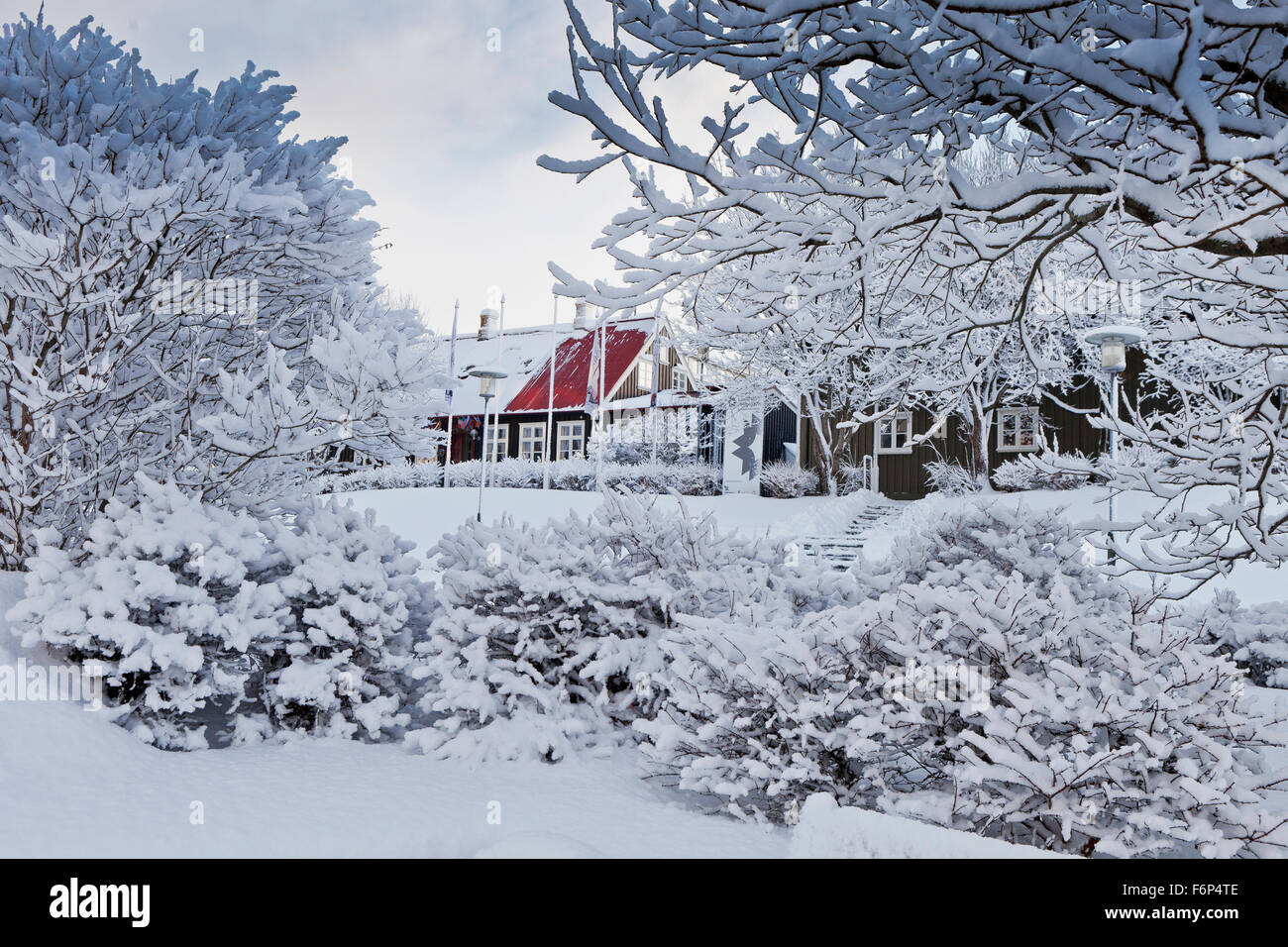 Nachwirkungen der Schneesturm, Reykjavik, Island Stockfoto