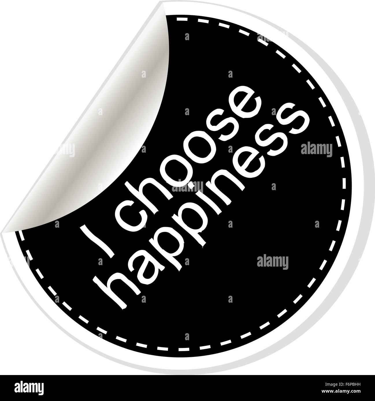 Ich wähle Glück. Inspirierend, motivierend Zitat. Einfach Trendiges Design. Schwarz / weiß-Sticker. Stockfoto