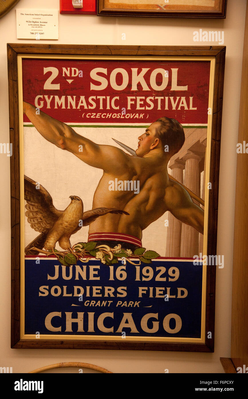 2. Sokol Gymnastik Festival 16. Juni 1929 in Soldier Field in Chicago. Tschechoslowakischen Heritage Museum Oak Brook Illinois IL USA Stockfoto